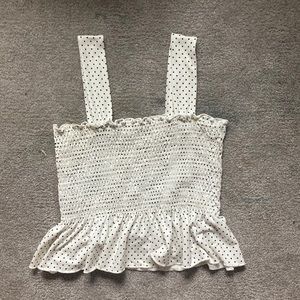 urban outfitters white polka dot tank top